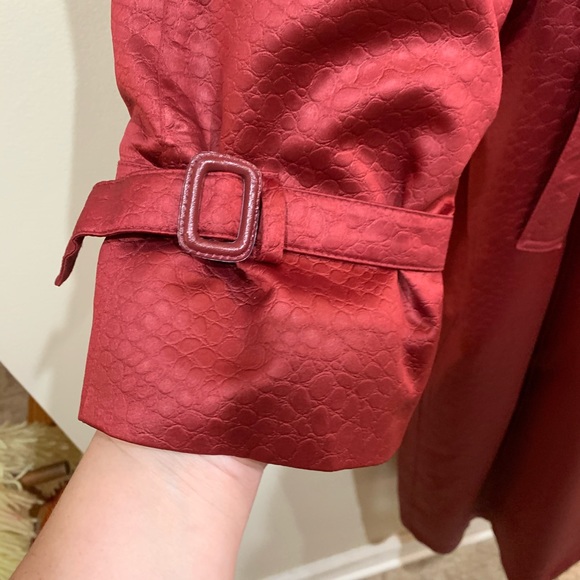 Vintage London Fog Burgundy Croc Trench 10 - Picture 3 of 15